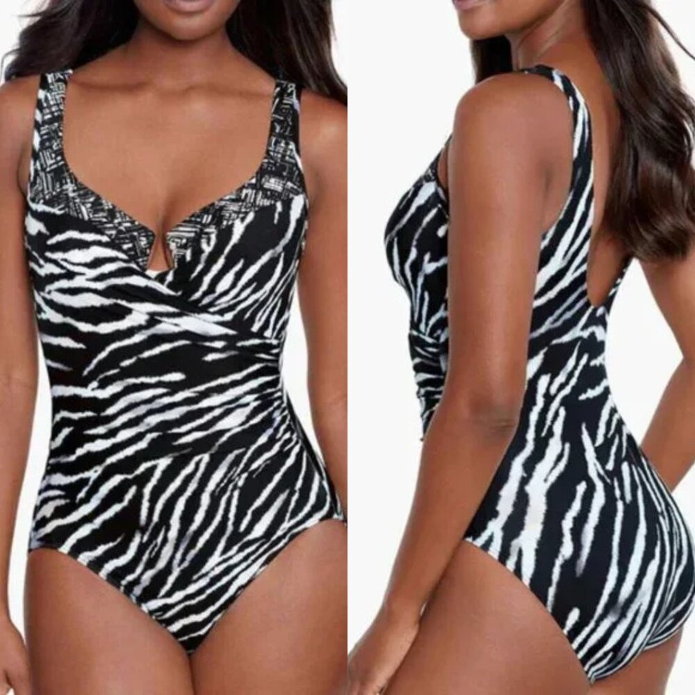 Miraclesuit Escape One Piece in Tigre Sombre NWT Sz 16 - Picture 5 of 15
